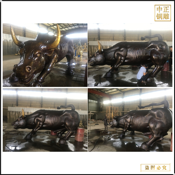 旺市铜牛雕塑摆件 (图1)