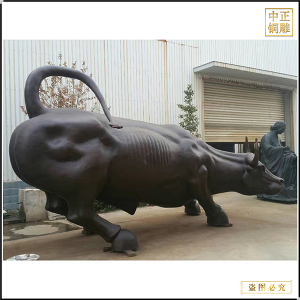 河北纯铜铸造华尔街牛雕塑 (图1)